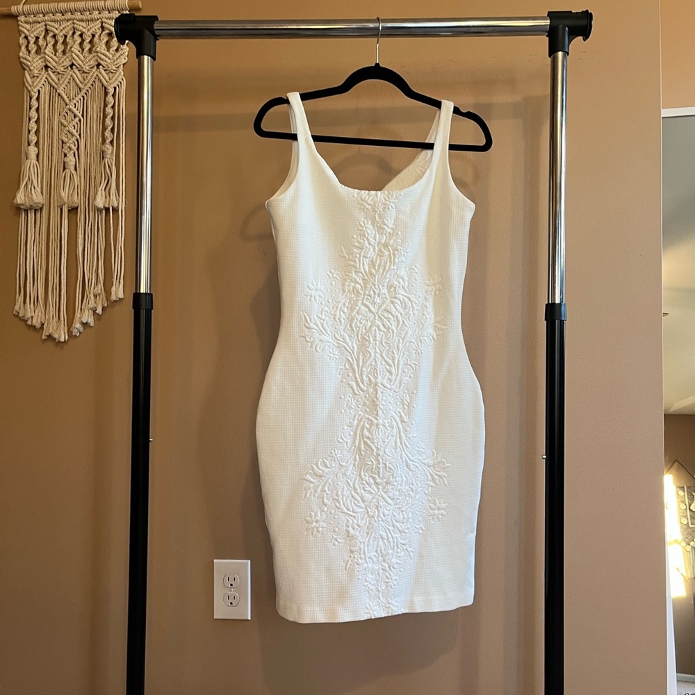 Amanda Uprichard White Embroidered Dress